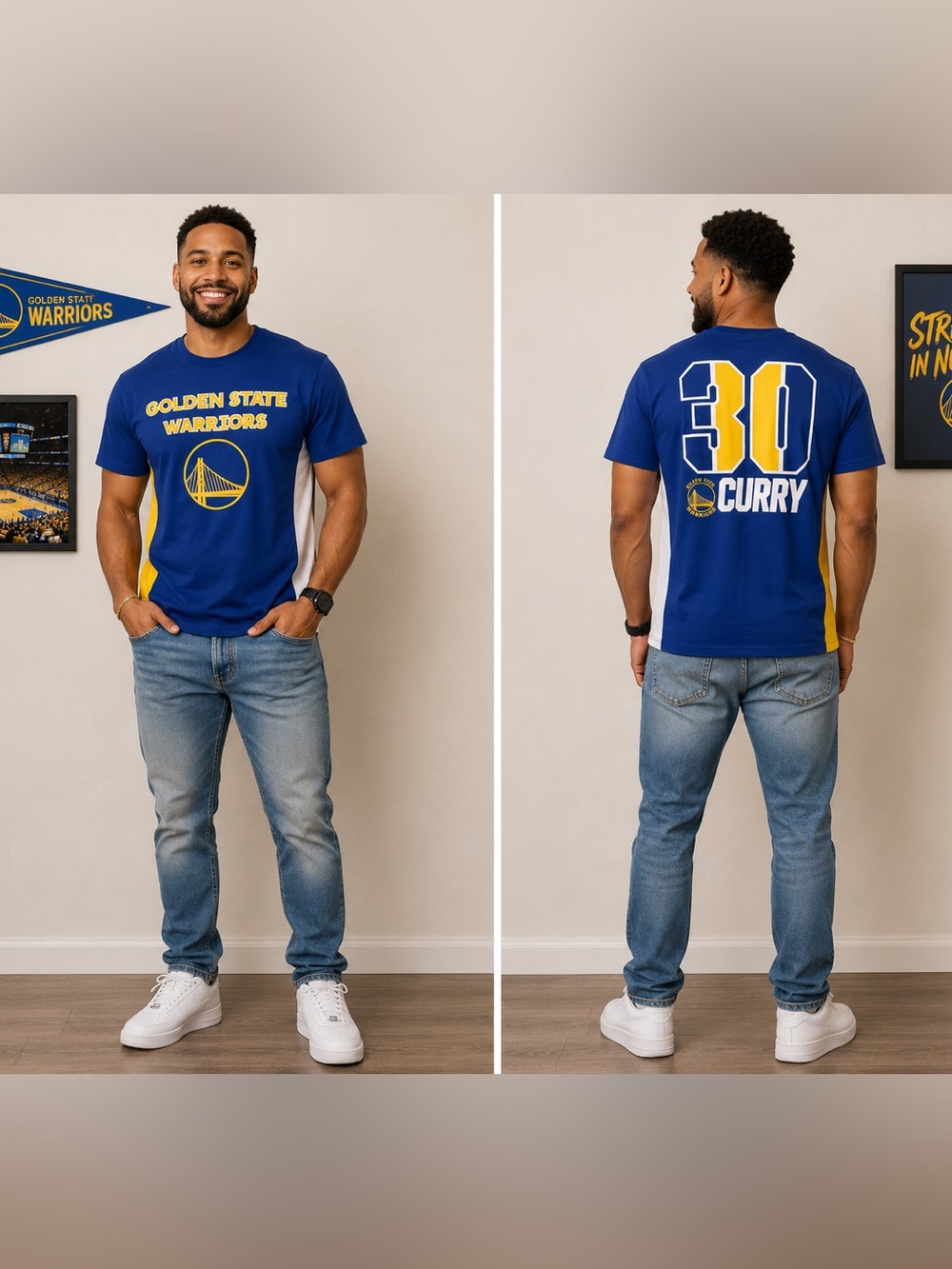Golden State Warriors Blue Steph Curry NBA Shirt NWT
